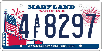 MD license plate 4AF8297