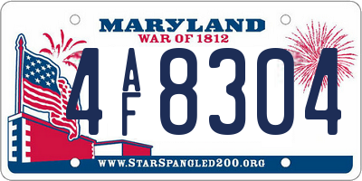 MD license plate 4AF8304