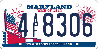 MD license plate 4AF8306