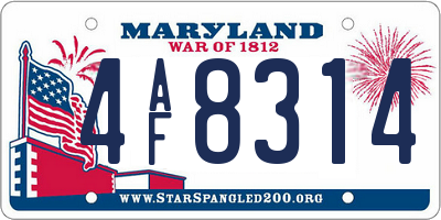 MD license plate 4AF8314