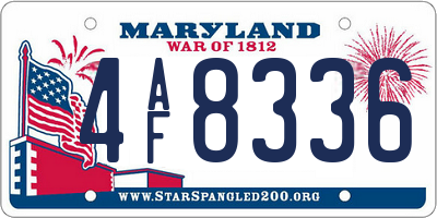 MD license plate 4AF8336