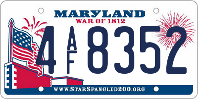 MD license plate 4AF8352
