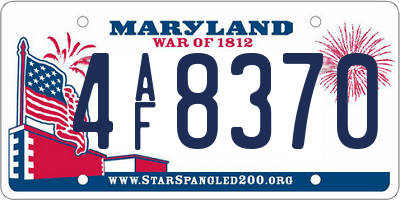 MD license plate 4AF8370