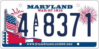 MD license plate 4AF8371