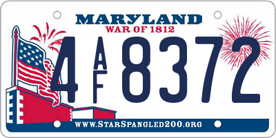 MD license plate 4AF8372