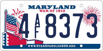 MD license plate 4AF8373