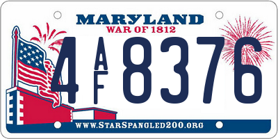 MD license plate 4AF8376