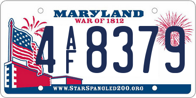 MD license plate 4AF8379