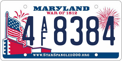 MD license plate 4AF8384