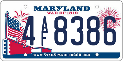 MD license plate 4AF8386