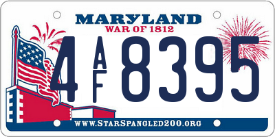 MD license plate 4AF8395