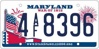 MD license plate 4AF8396