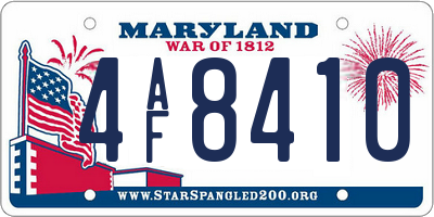 MD license plate 4AF8410