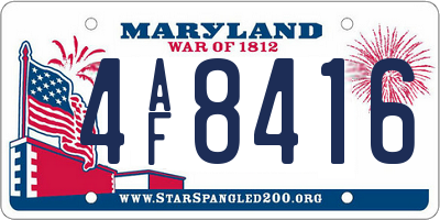MD license plate 4AF8416