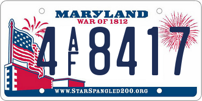 MD license plate 4AF8417
