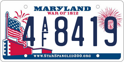 MD license plate 4AF8419