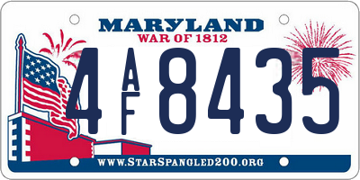 MD license plate 4AF8435
