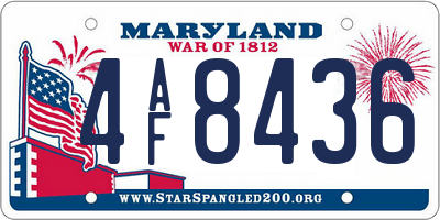 MD license plate 4AF8436