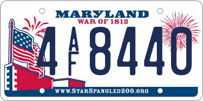 MD license plate 4AF8440