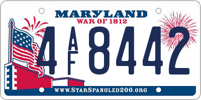 MD license plate 4AF8442