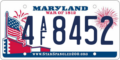 MD license plate 4AF8452