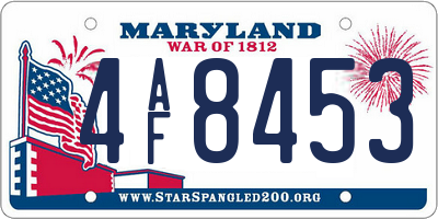 MD license plate 4AF8453