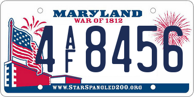 MD license plate 4AF8456