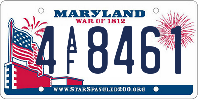 MD license plate 4AF8461