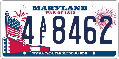 MD license plate 4AF8462