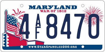 MD license plate 4AF8470