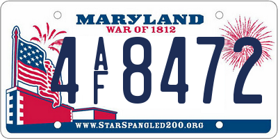 MD license plate 4AF8472