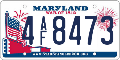 MD license plate 4AF8473