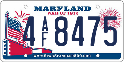 MD license plate 4AF8475