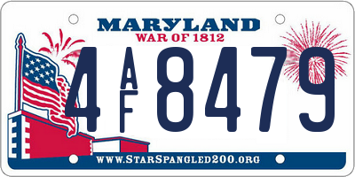 MD license plate 4AF8479