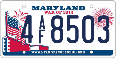 MD license plate 4AF8503