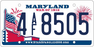 MD license plate 4AF8505