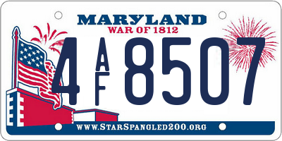 MD license plate 4AF8507