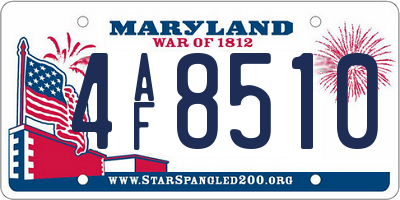 MD license plate 4AF8510