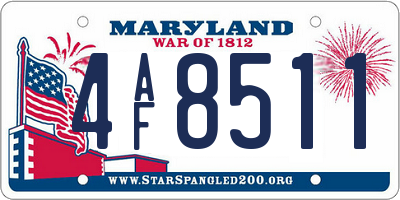 MD license plate 4AF8511