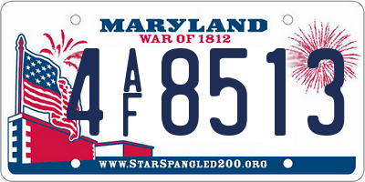 MD license plate 4AF8513