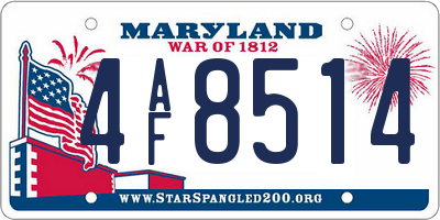 MD license plate 4AF8514