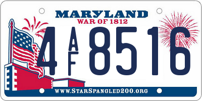 MD license plate 4AF8516