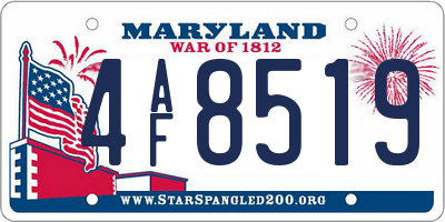 MD license plate 4AF8519