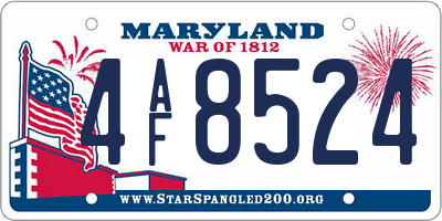 MD license plate 4AF8524