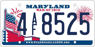 MD license plate 4AF8525
