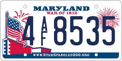 MD license plate 4AF8535