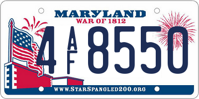 MD license plate 4AF8550