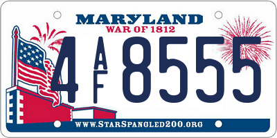 MD license plate 4AF8555