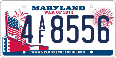 MD license plate 4AF8556