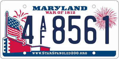 MD license plate 4AF8561